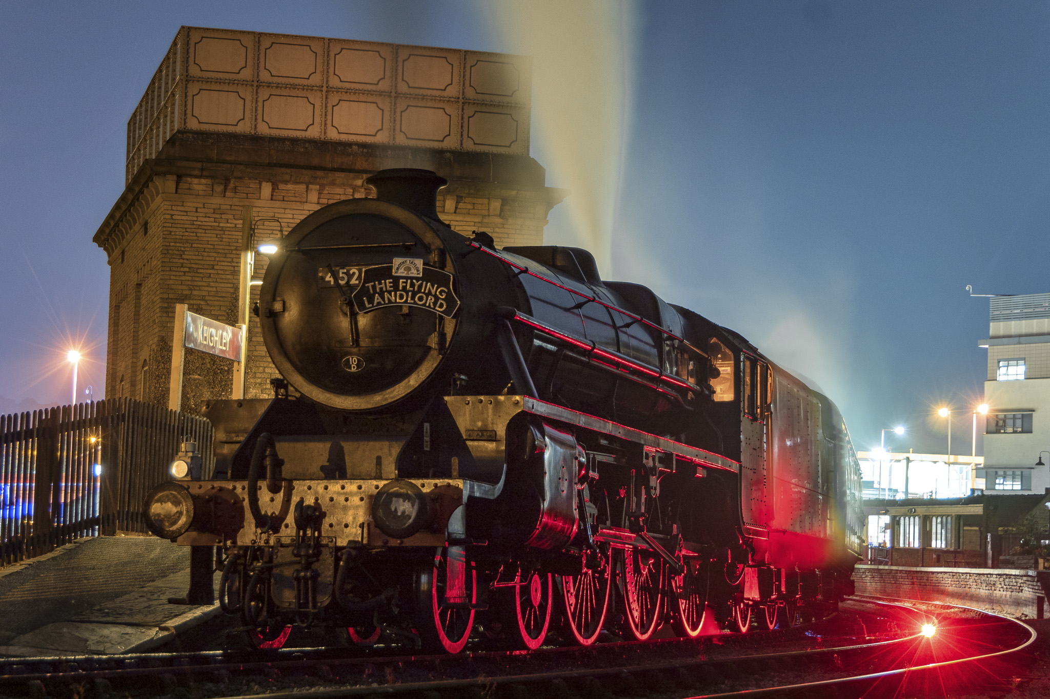 Timothy Taylor's Flying Landlord steam train on the KWVR Heritage Railway